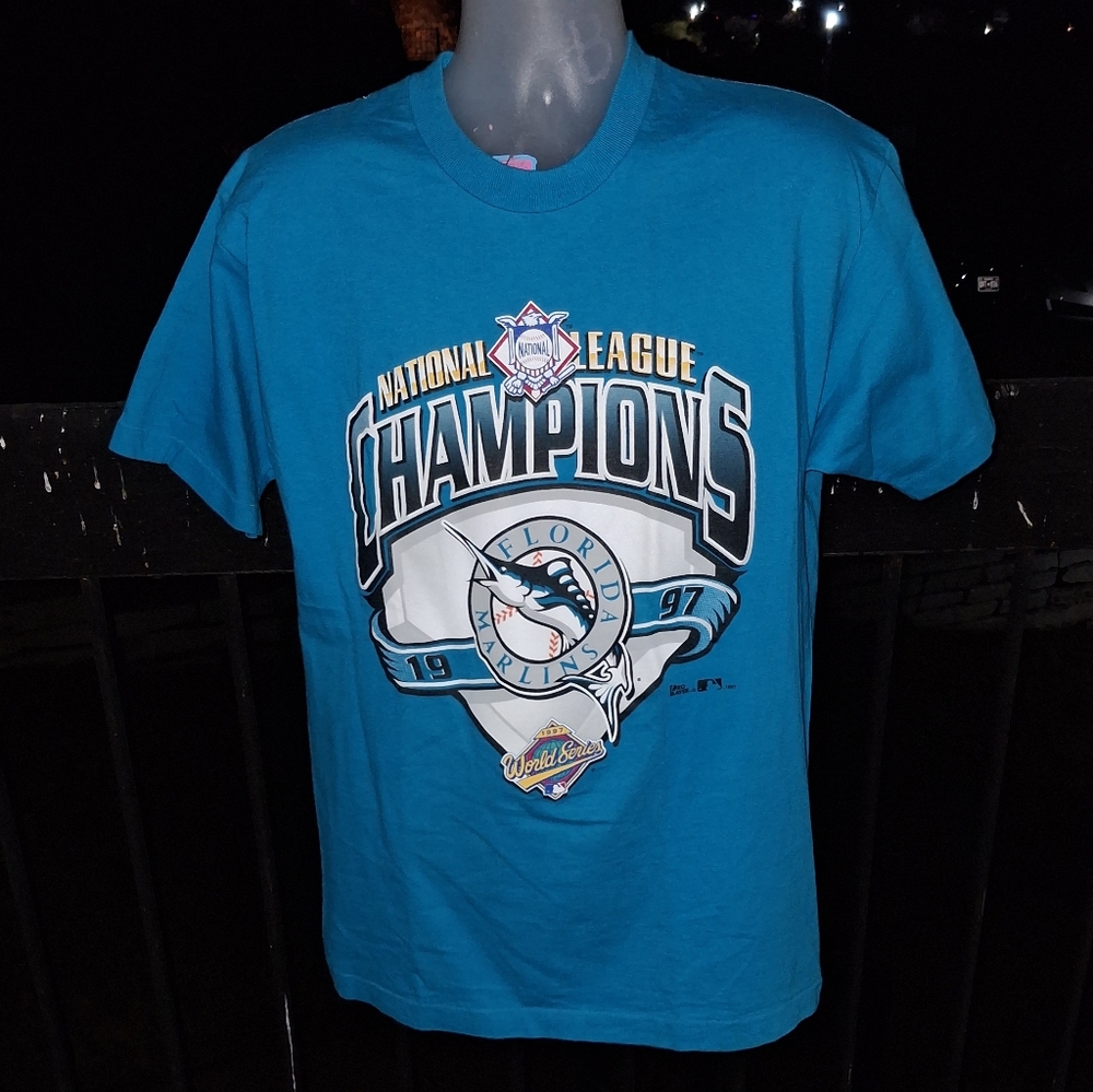Vintage Single Stitch Pro Player Florida Marlins League championship Size Large